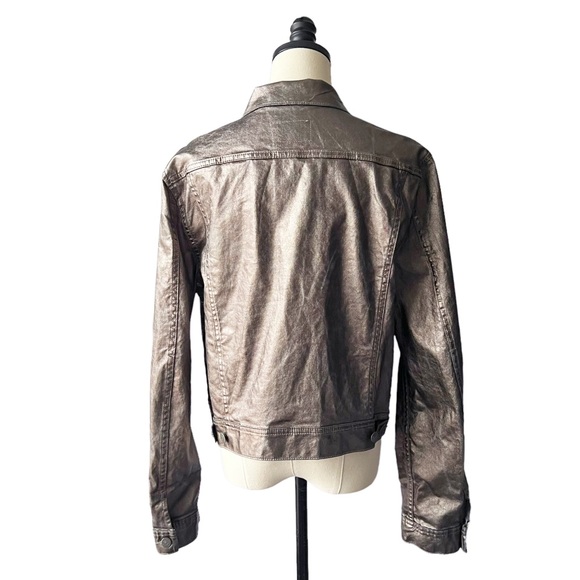 Polo Ralph Lauren Bronze Metallic Trucker Denim Jacket | LARGE - Picture 3 of 9
